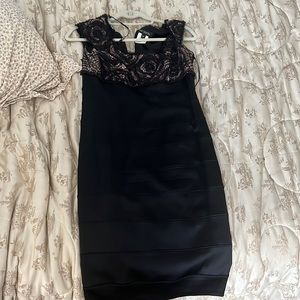 Black dress with lace top